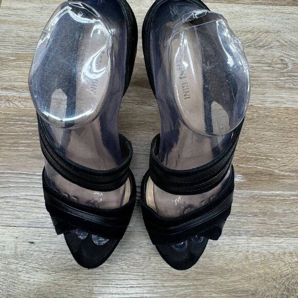 Gianni Bini Black Leather/Suede Stilettos Women's Size 7.5 - Picture 2 of 6